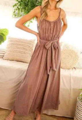 Sleeveless Maxi Dress in Brown