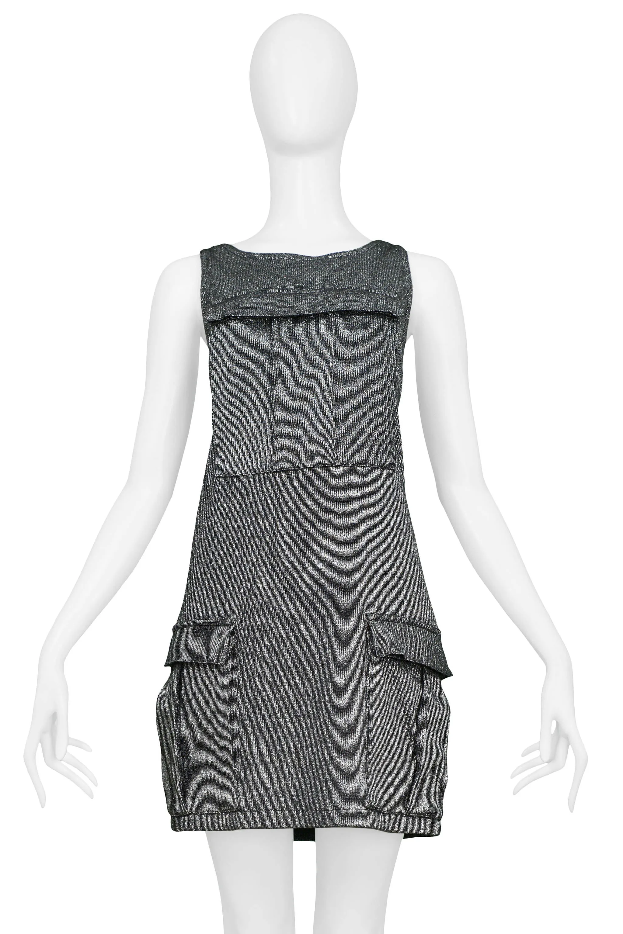 STEPHEN SPROUSE SILVER LARGE POCKET CARGO DRESS