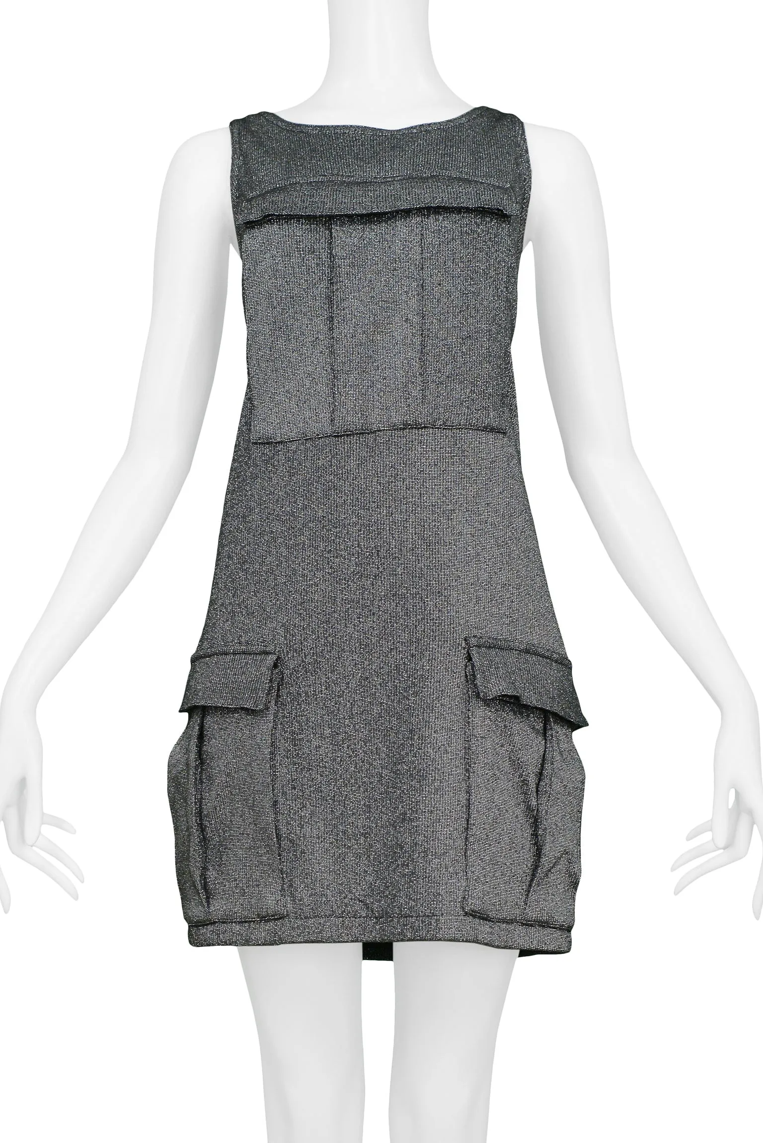 STEPHEN SPROUSE SILVER LARGE POCKET CARGO DRESS