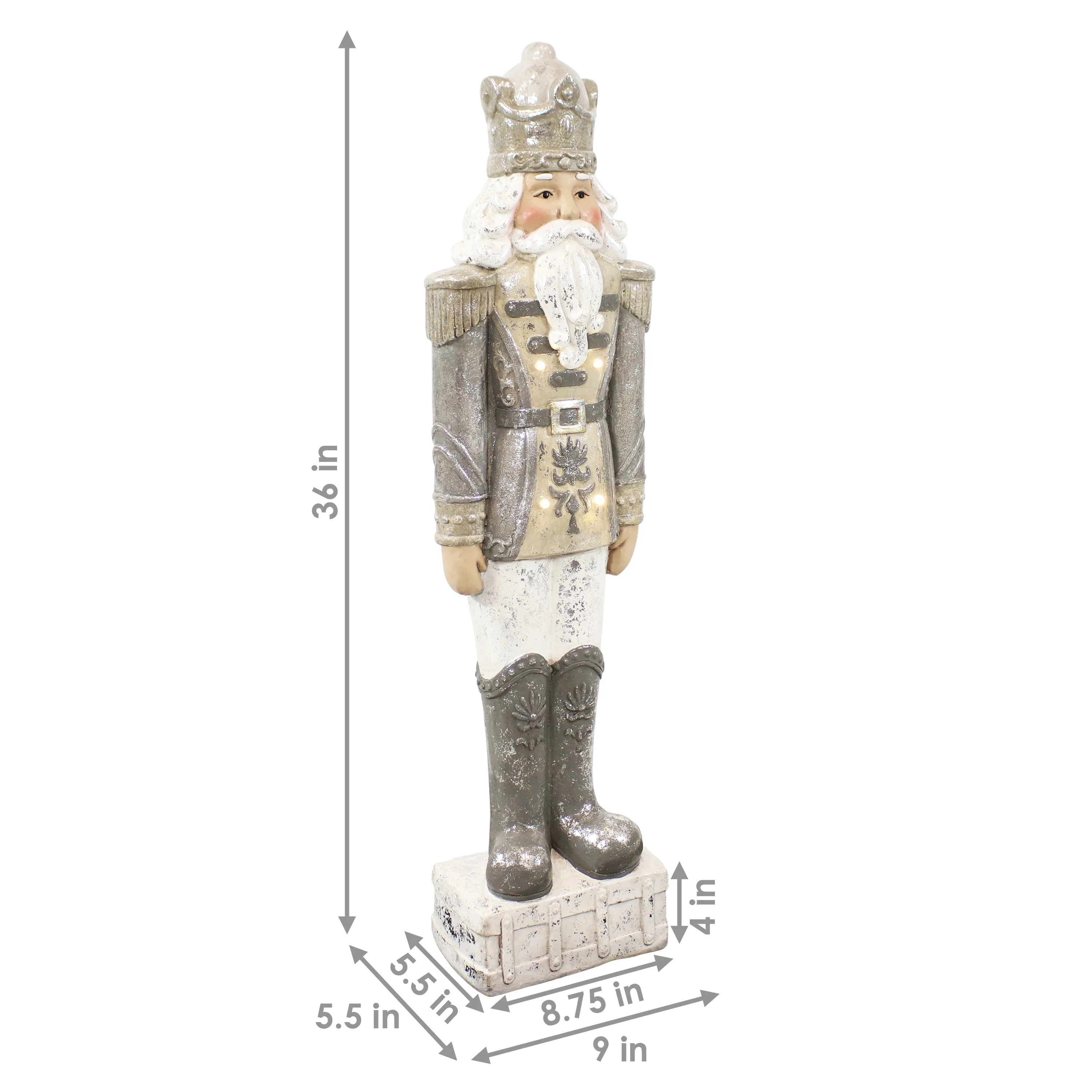 Sunnydaze Alexei the Defender Silver Nutcracker Statue - 36" H