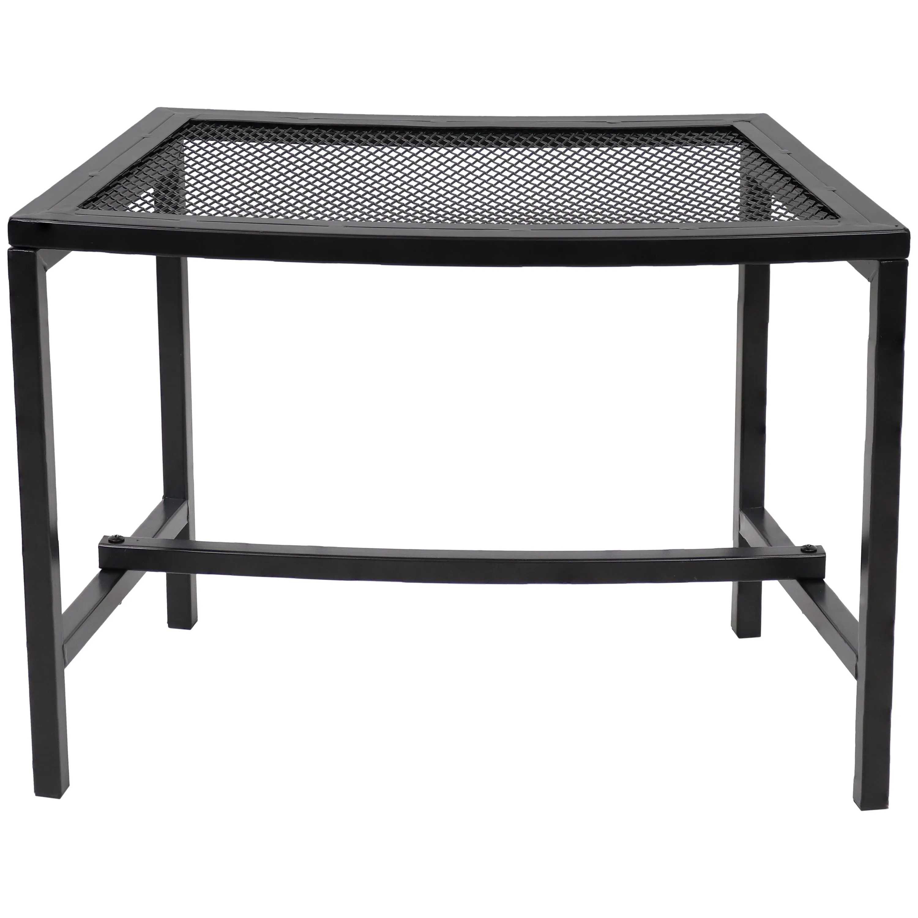 Sunnydaze Black Mesh Patio Curved Fire Pit Bench