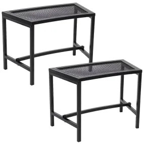 Sunnydaze Black Mesh Patio Curved Fire Pit Bench