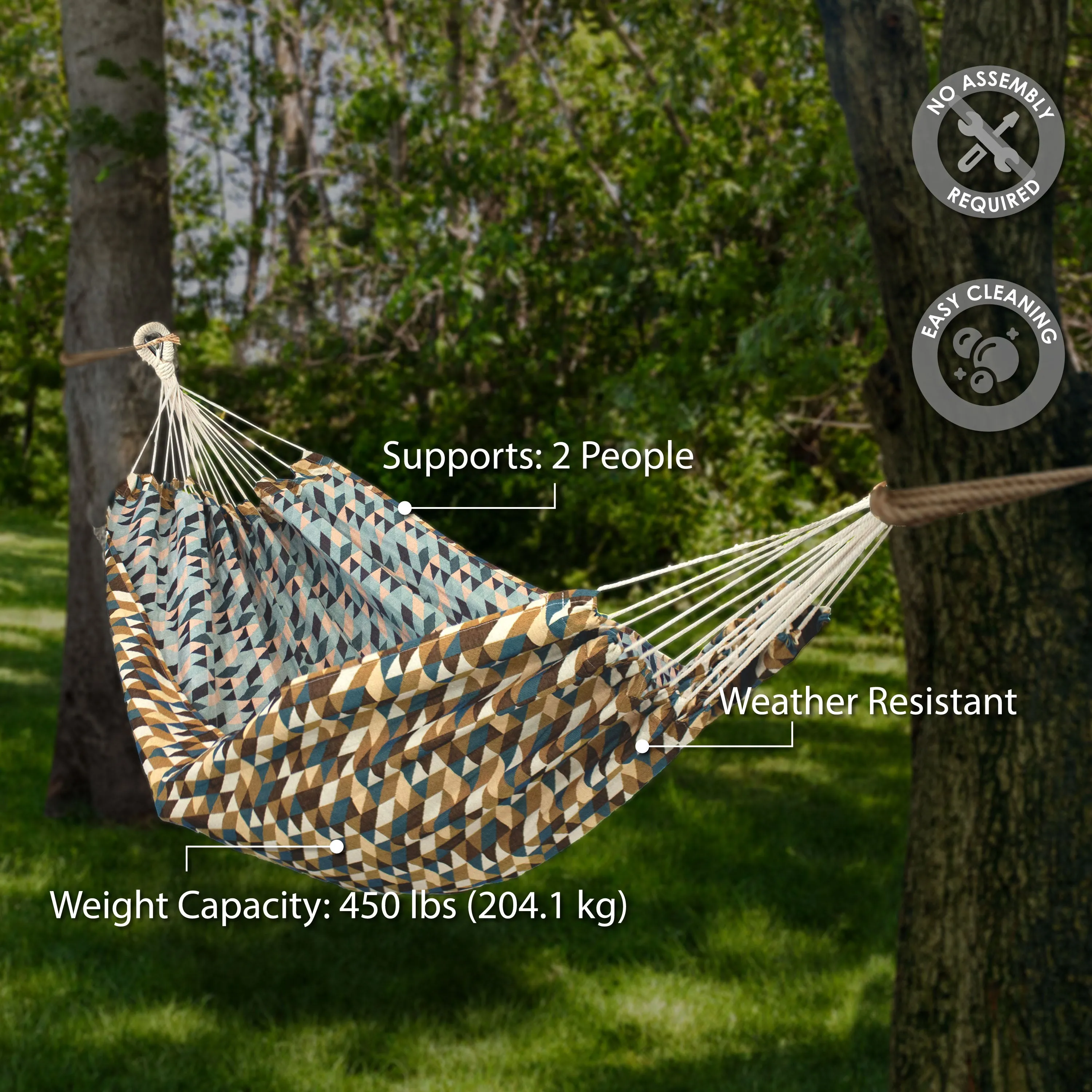 Sunnydaze Jacquard Double Outdoor Hammock