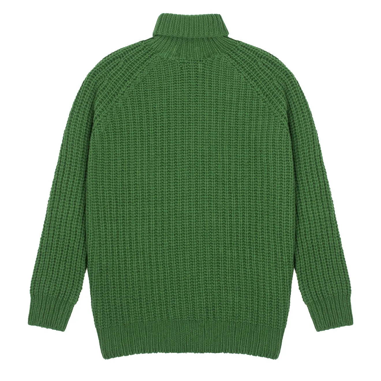 Sunspel Womens Chunky Roll Neck Jumper Bright Green