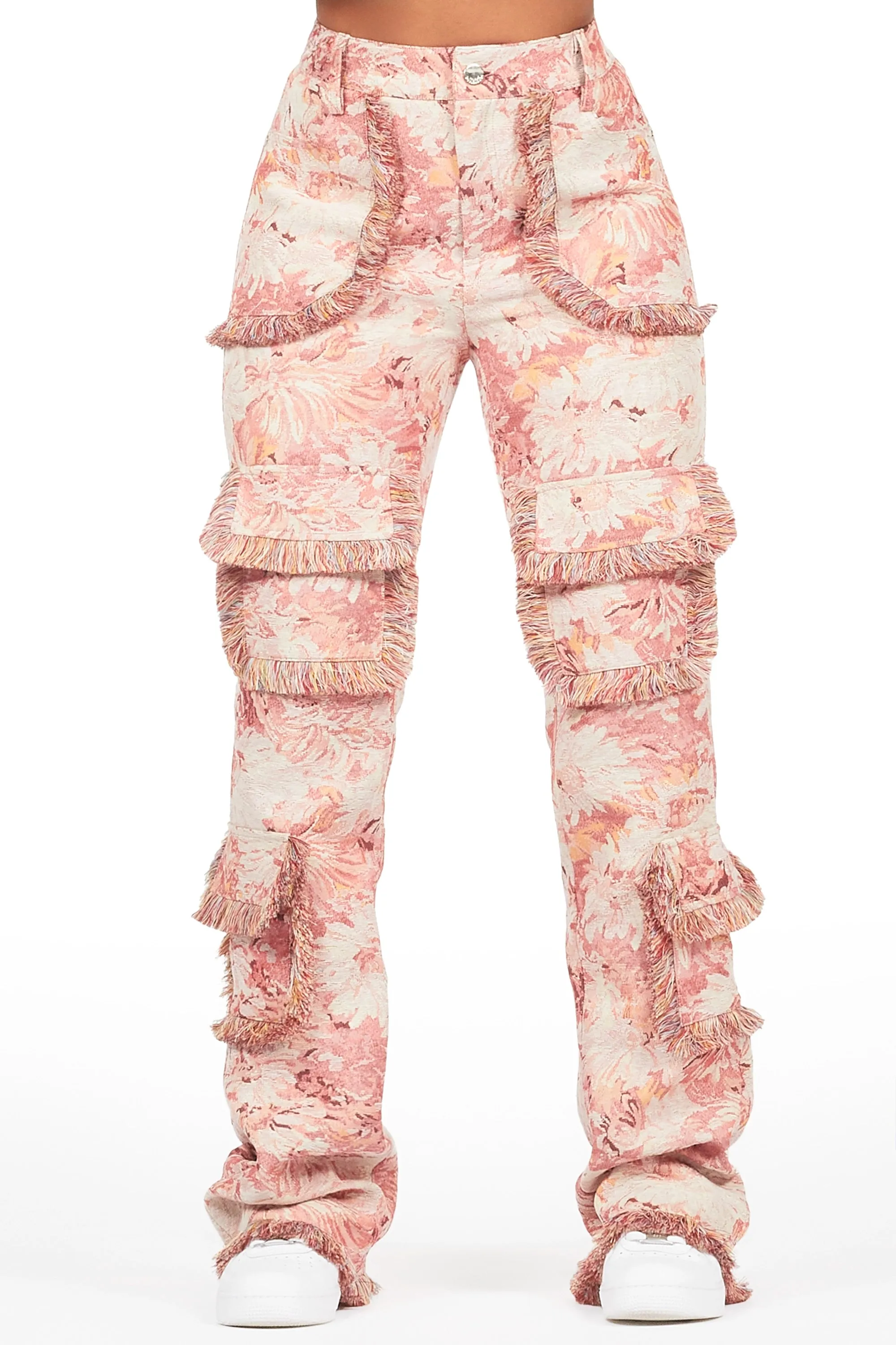 Takecia Pink Tapestry Stacked Pant