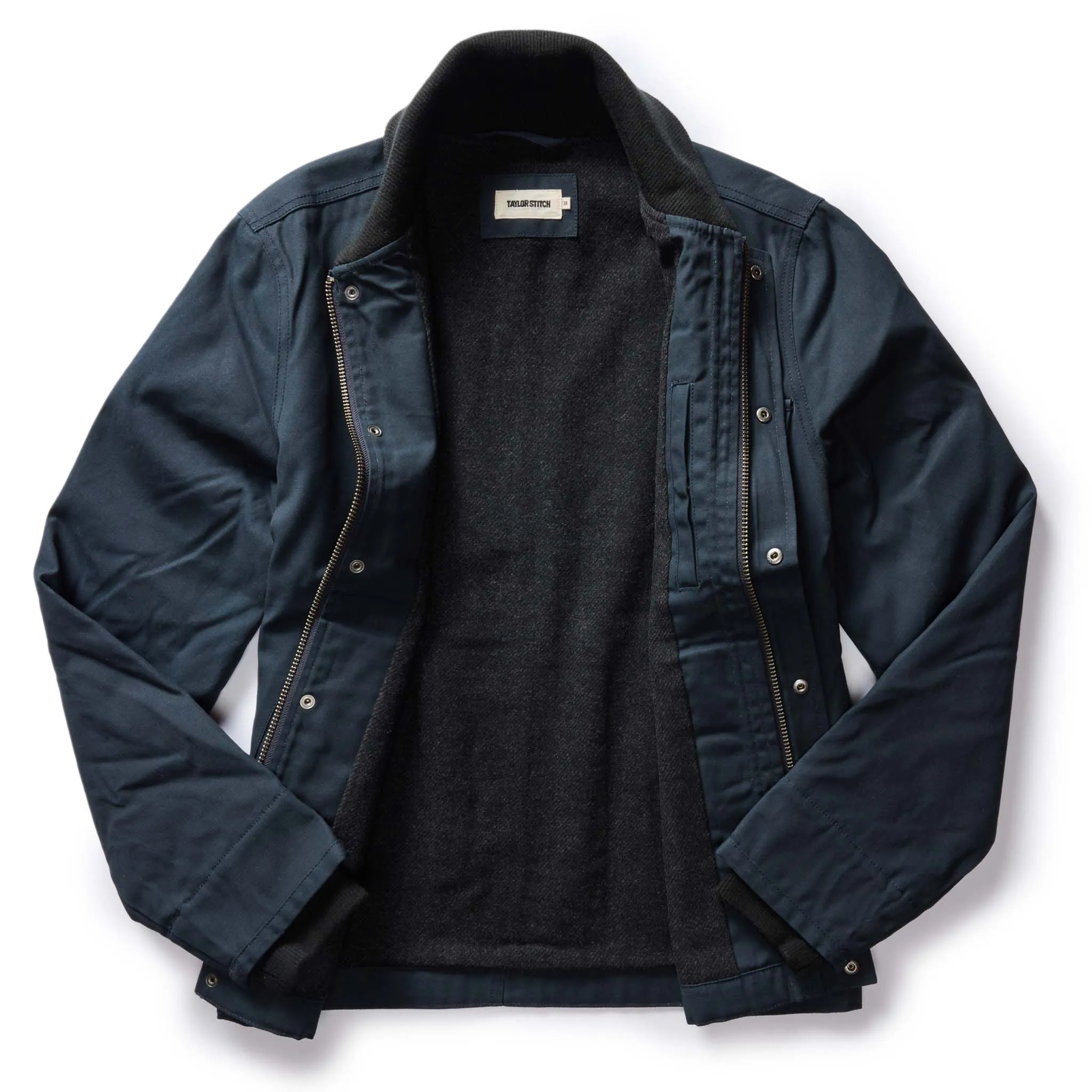 The Deck Jacket in Dark Navy Dry Wax