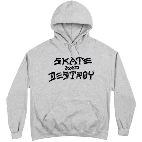 Thrasher Skate And Destroy Hoodie - Grey