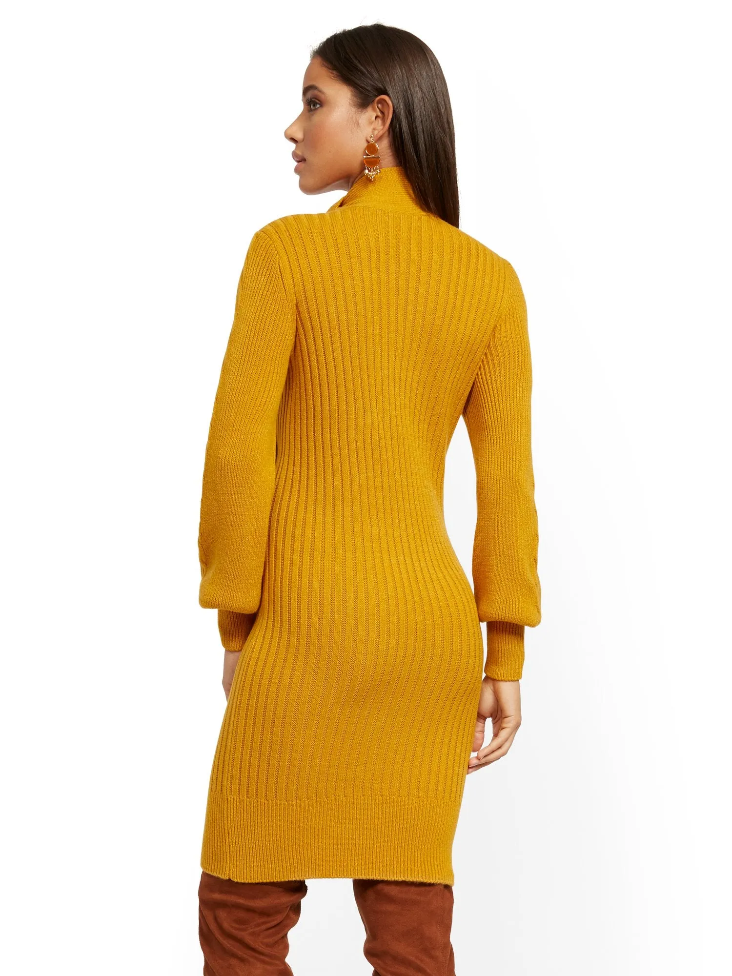 Tie-Neck Sweater Dress