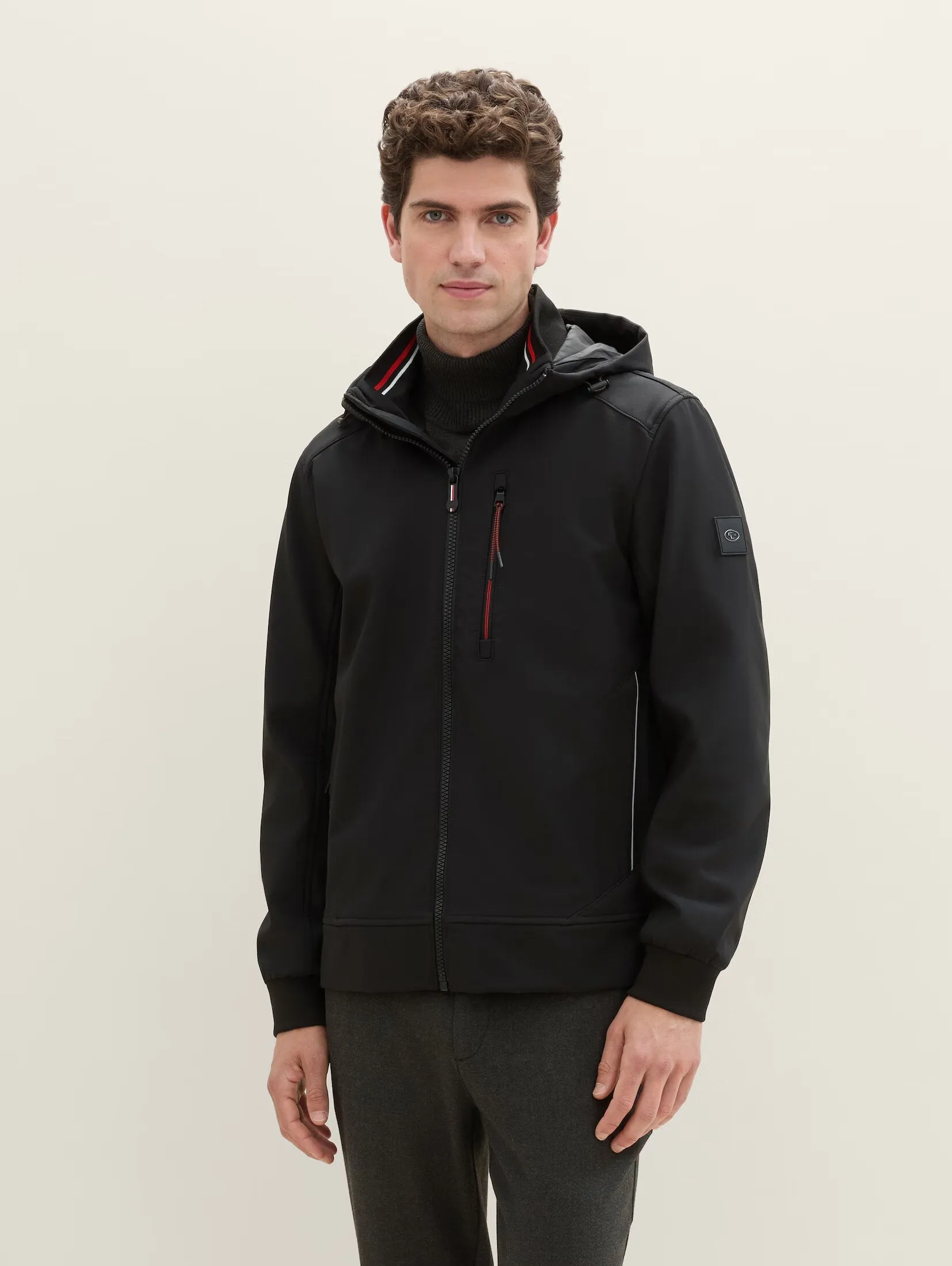 Tom Tailor Soft Shell Black jacket With A Hood