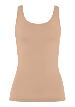 Touch Feeling Round Neck Tank Top | Beige 71814-274