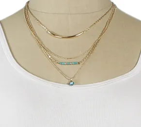 Turquoise Gold Layer Necklace