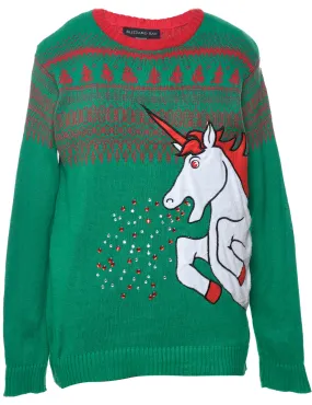 Unicorn Christmas Jumper - M