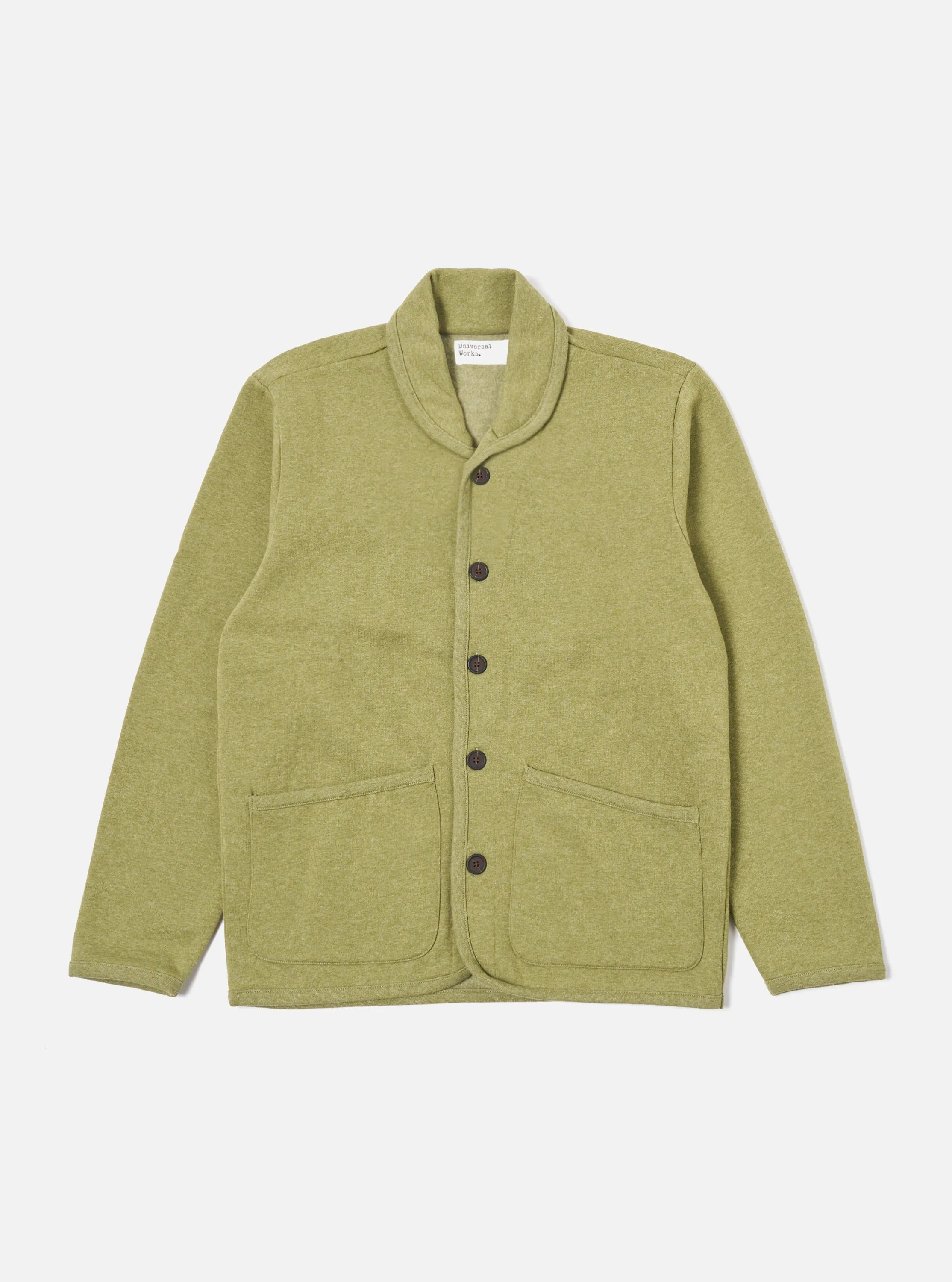 Universal Works Lancaster Jacket in Green Recycled Cotton Blend Jersey